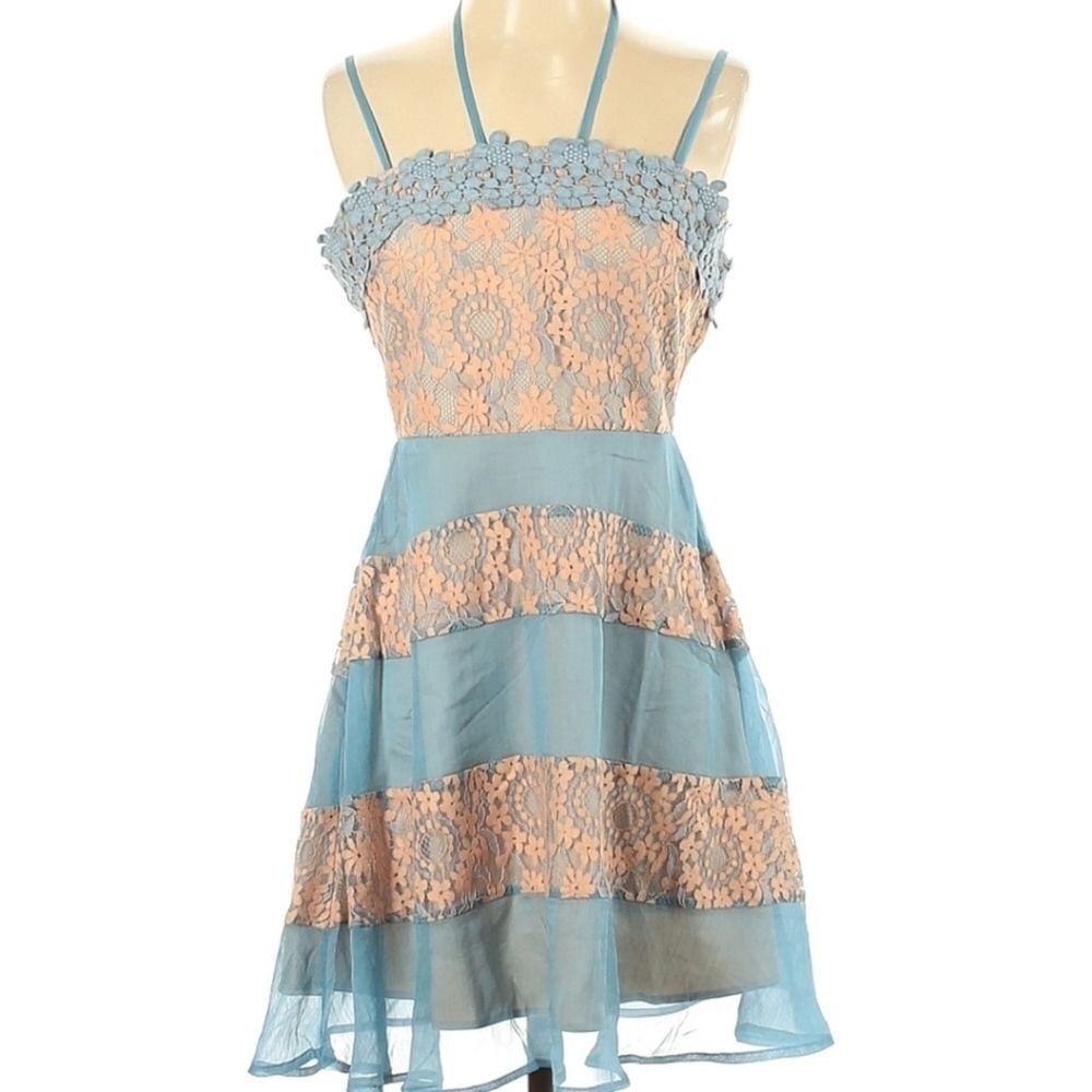 Foxiedox Anthro Lace Chiffon Dress Small NWTS